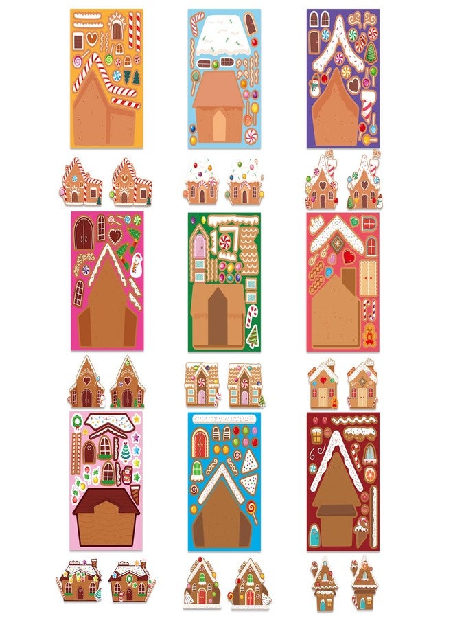 OTAITY Make a Gingerbread House Stickers 27 PCS Make Your Own Stickers Christmas Crafts for Kids DIY Gingerbread House Christmas Party Classroom Art Activity Favors - Image 4